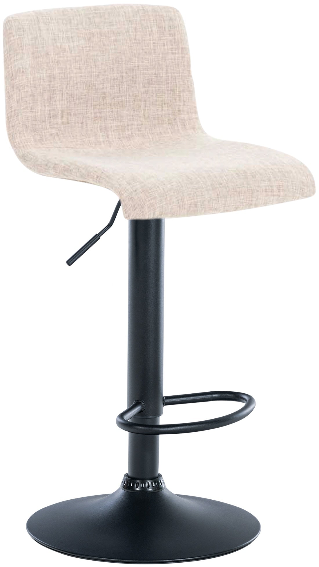 Barkruk Hover Stof creme,Metaal mat zwart creme