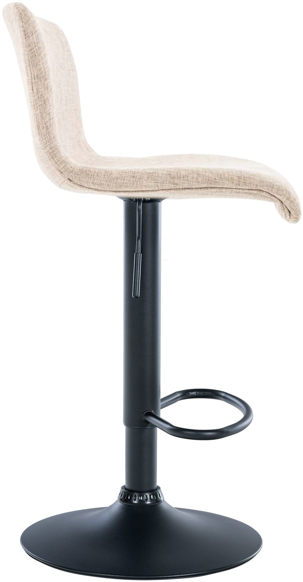 Barkruk Hover Stof creme,Metaal mat zwart creme