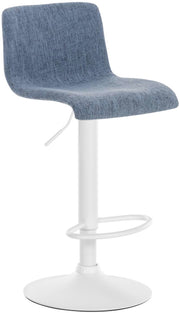 Barkruk Hover Stof blauw,Metaal mat wit blau