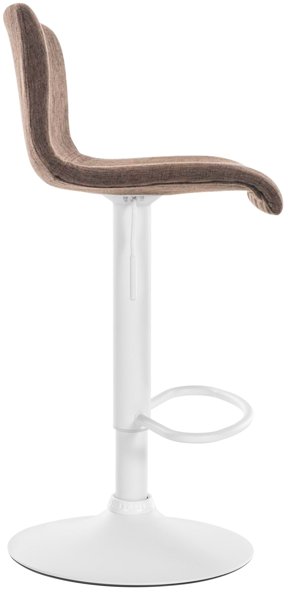 Barkruk Hover Stof bruin,Metaal mat wit braun
