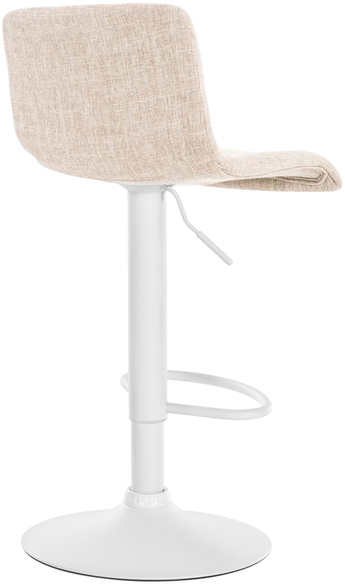 Barkruk Hover Stof creme,Metaal mat wit creme