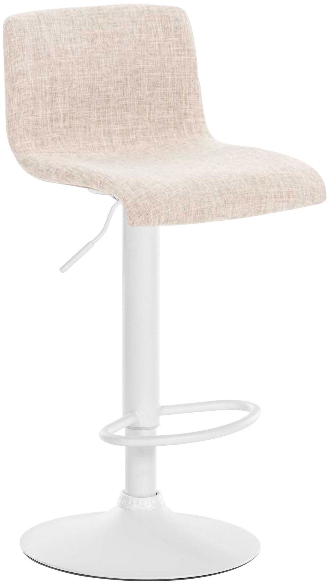 Barkruk Hover Stof creme,Metaal mat wit creme