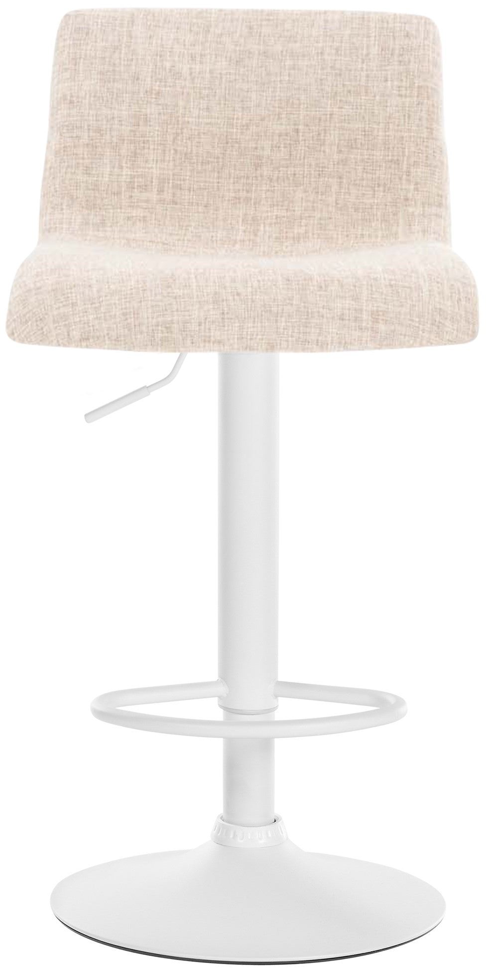 Barkruk Hover Stof creme,Metaal mat wit creme