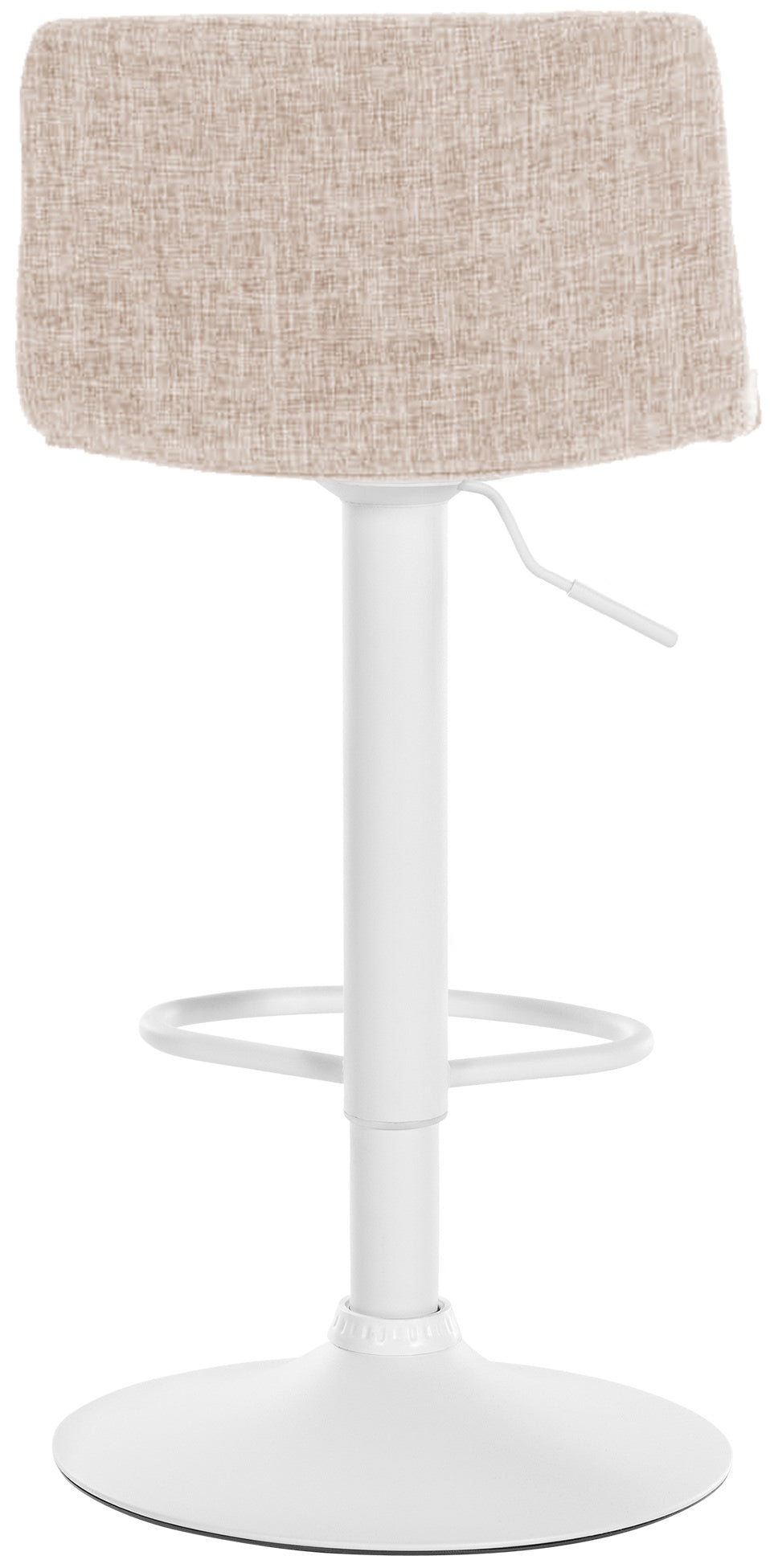 Barkruk Hover Stof creme,Metaal mat wit creme