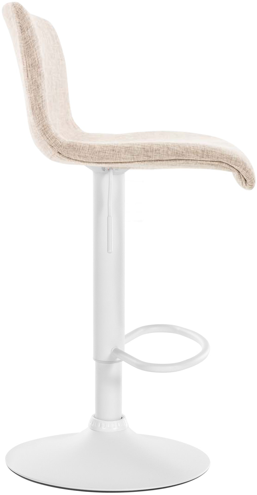 Barkruk Hover Stof creme,Metaal mat wit creme