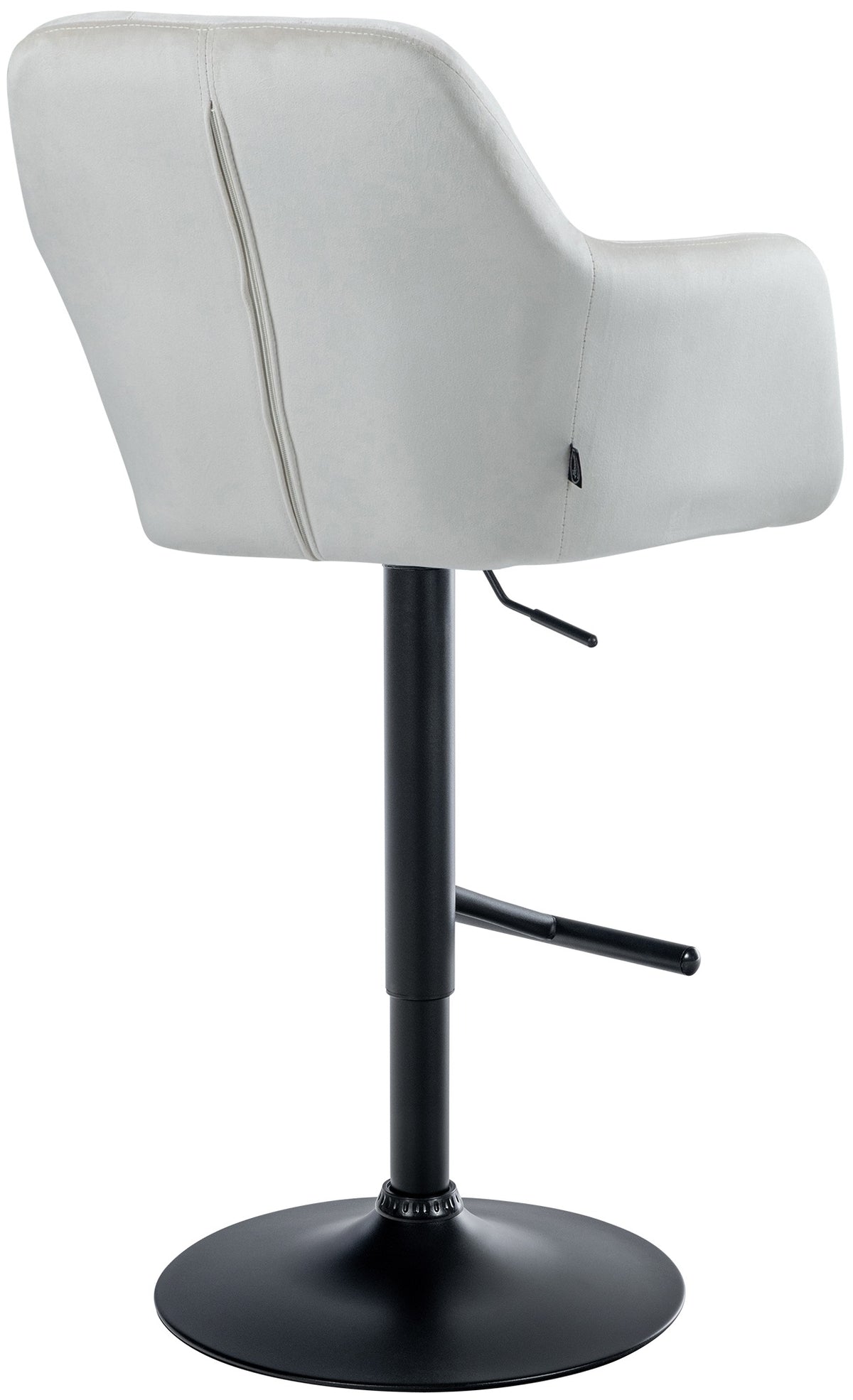 Barkruk Natoma fluweel creme,Metaal mat zwart creme