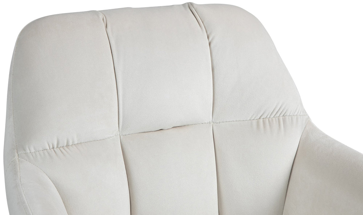 Barkruk Natoma fluweel creme,Metaal mat zwart creme