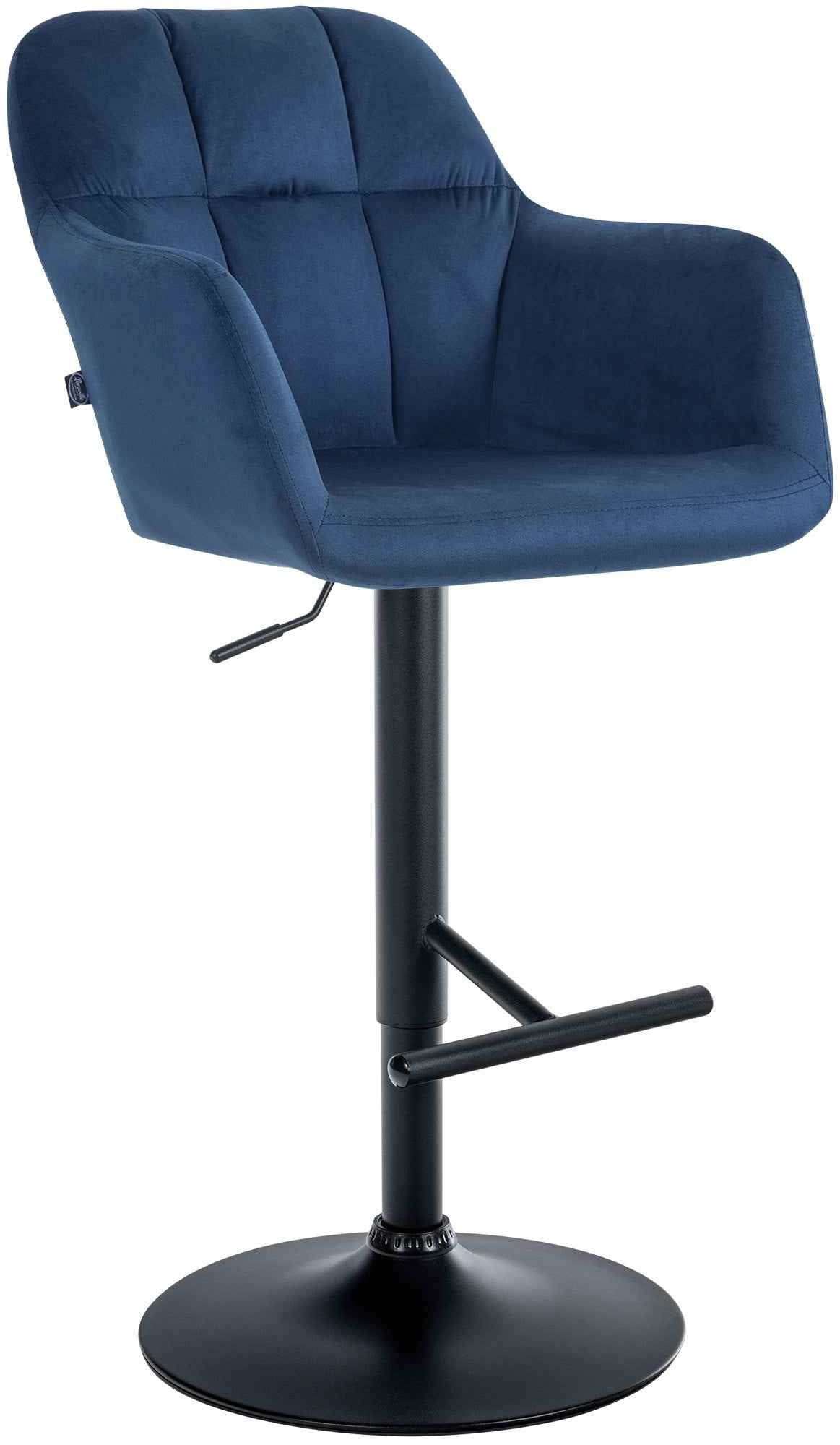 Barkruk Natoma fluweel blauw,Metaal mat zwart blau