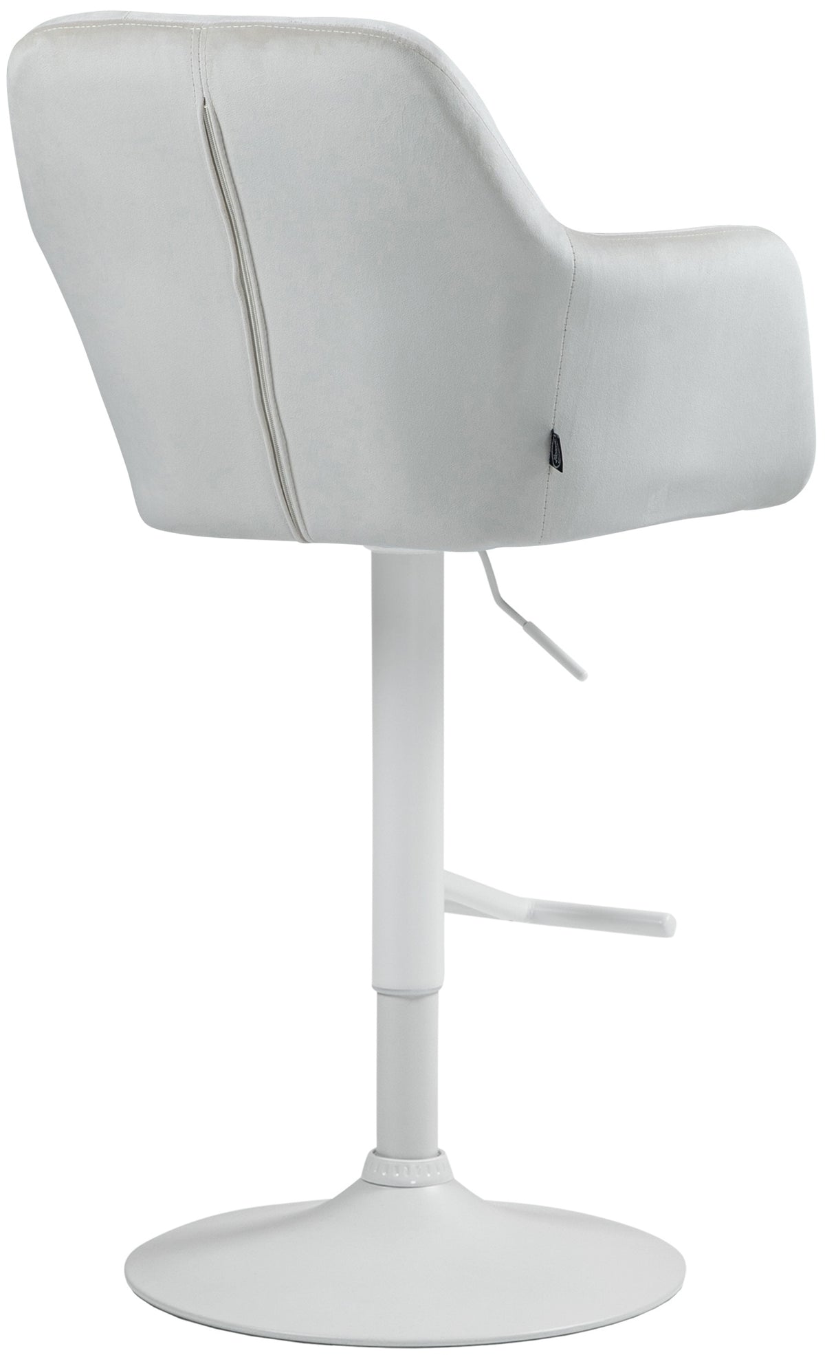Barkruk Natoma fluweel creme,Metaal mat wit creme