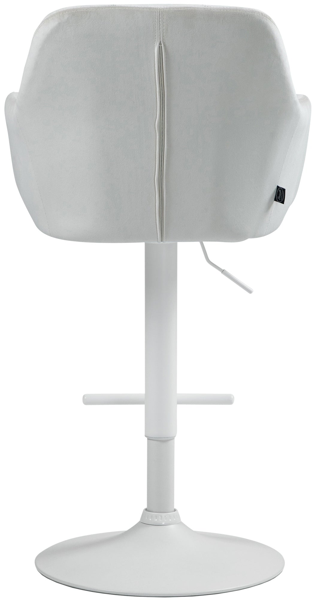 Barkruk Natoma fluweel creme,Metaal mat wit creme