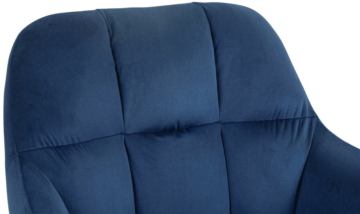 Barkruk Natoma fluweel blauw,Metaal mat wit blau