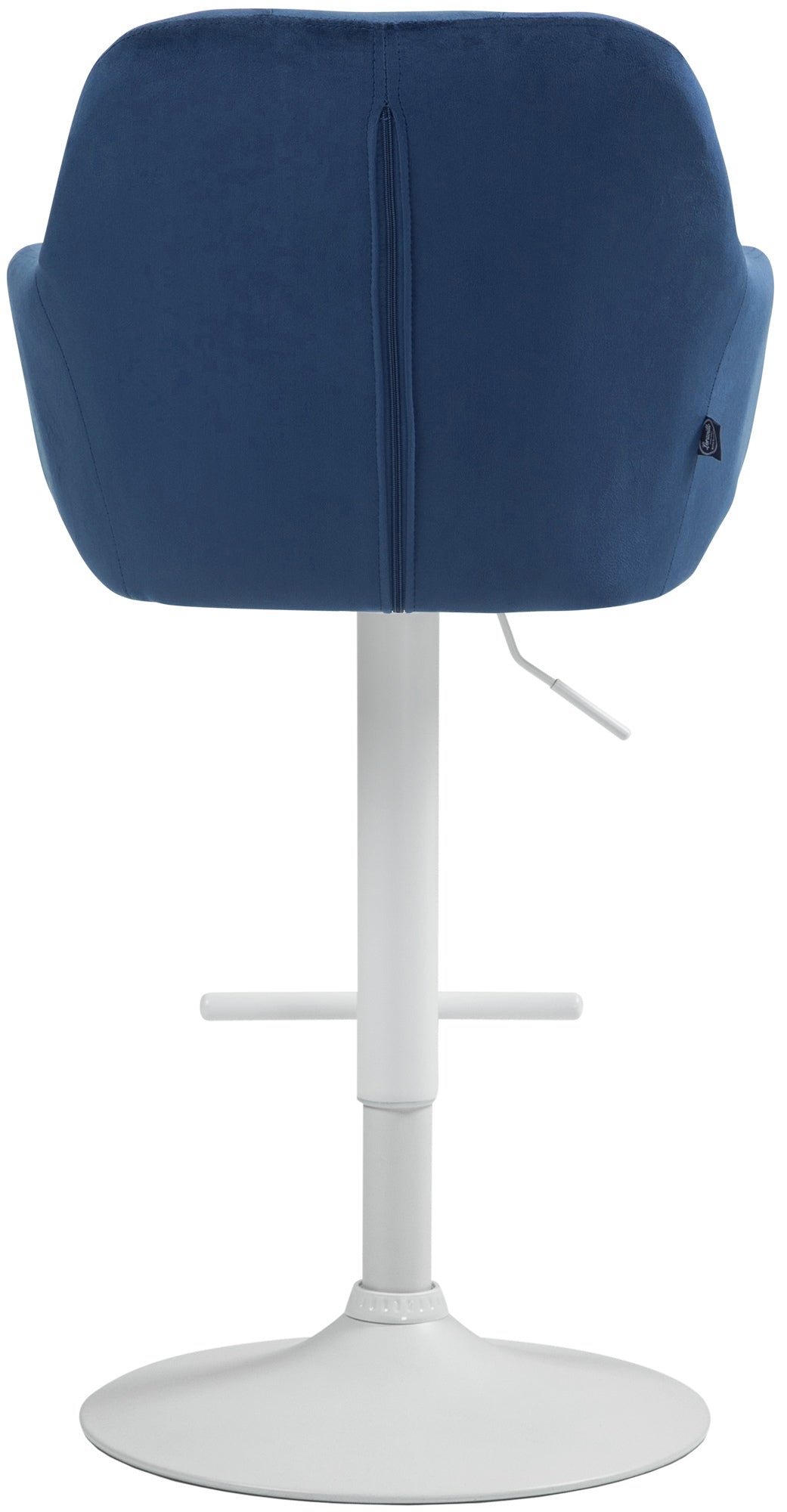 Barkruk Natoma fluweel blauw,Metaal mat wit blau