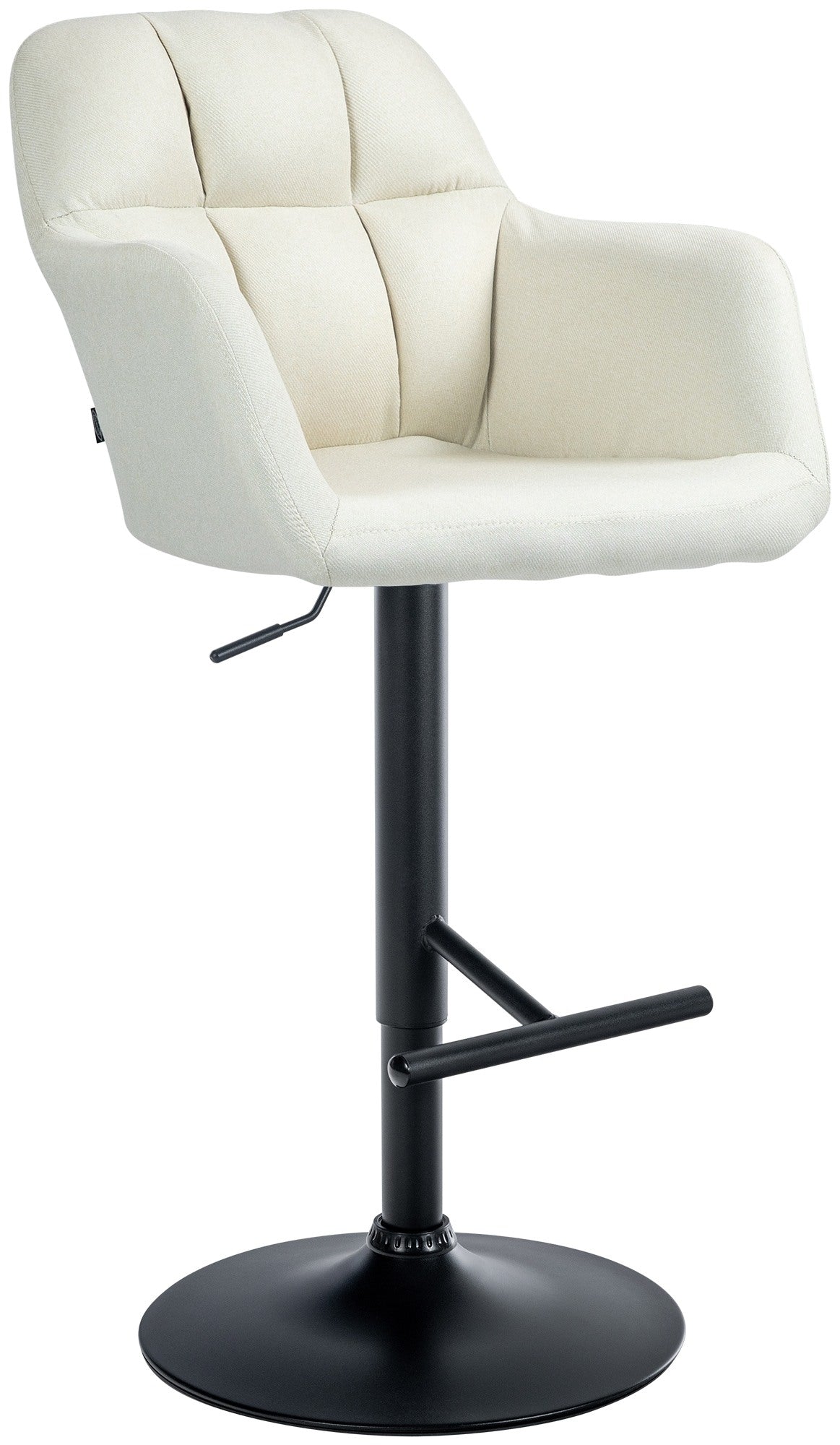 Barkruk Natoma Stof creme,Metaal mat zwart creme