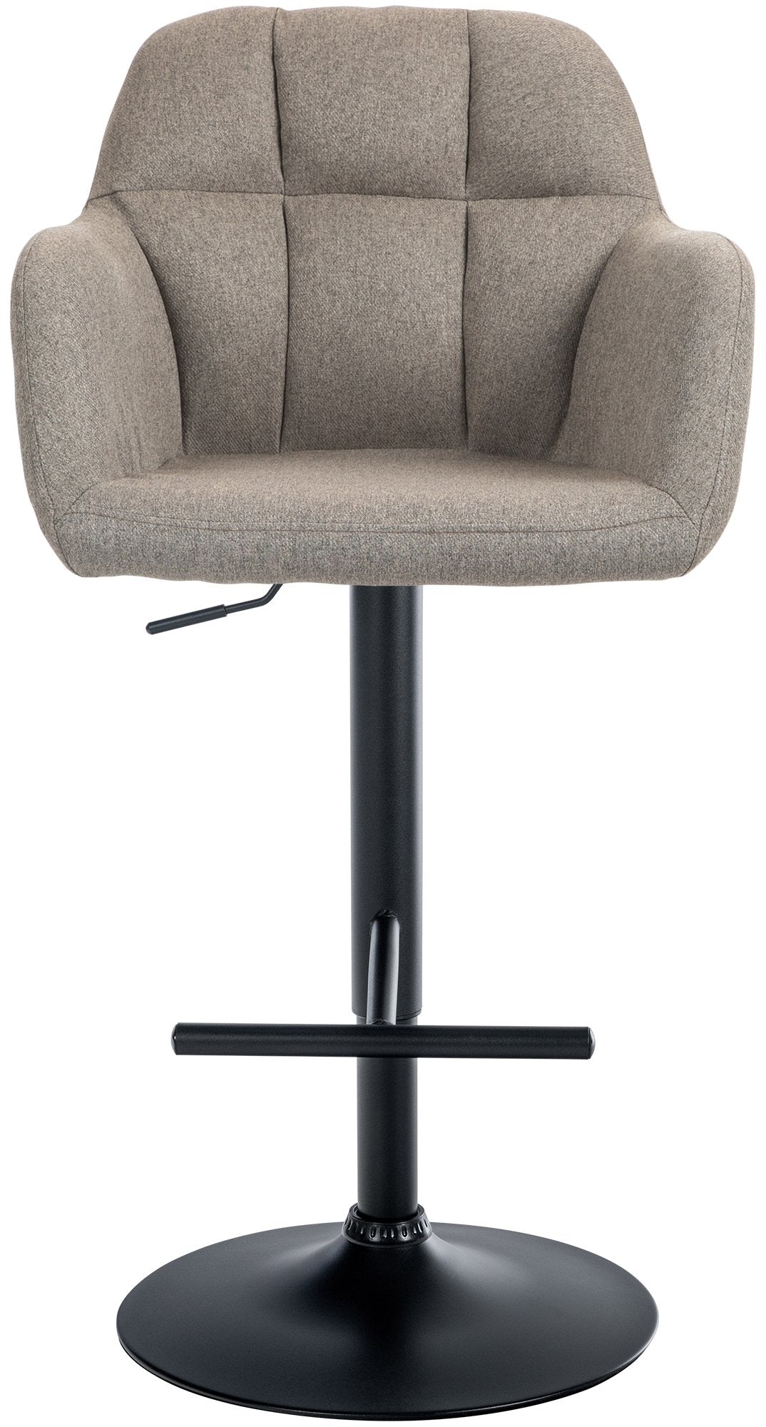Barkruk Natoma Stof taupe,Metaal mat zwart taupe