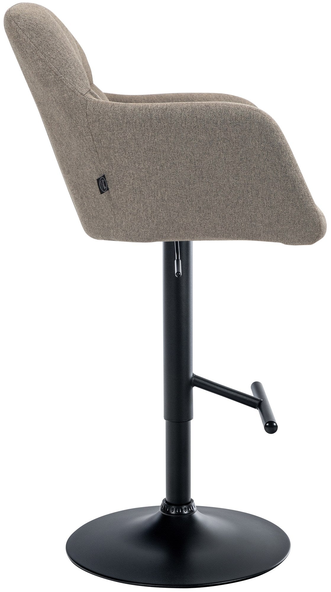 Barkruk Natoma Stof taupe,Metaal mat zwart taupe