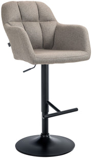Barkruk Natoma Stof taupe,Metaal mat zwart taupe