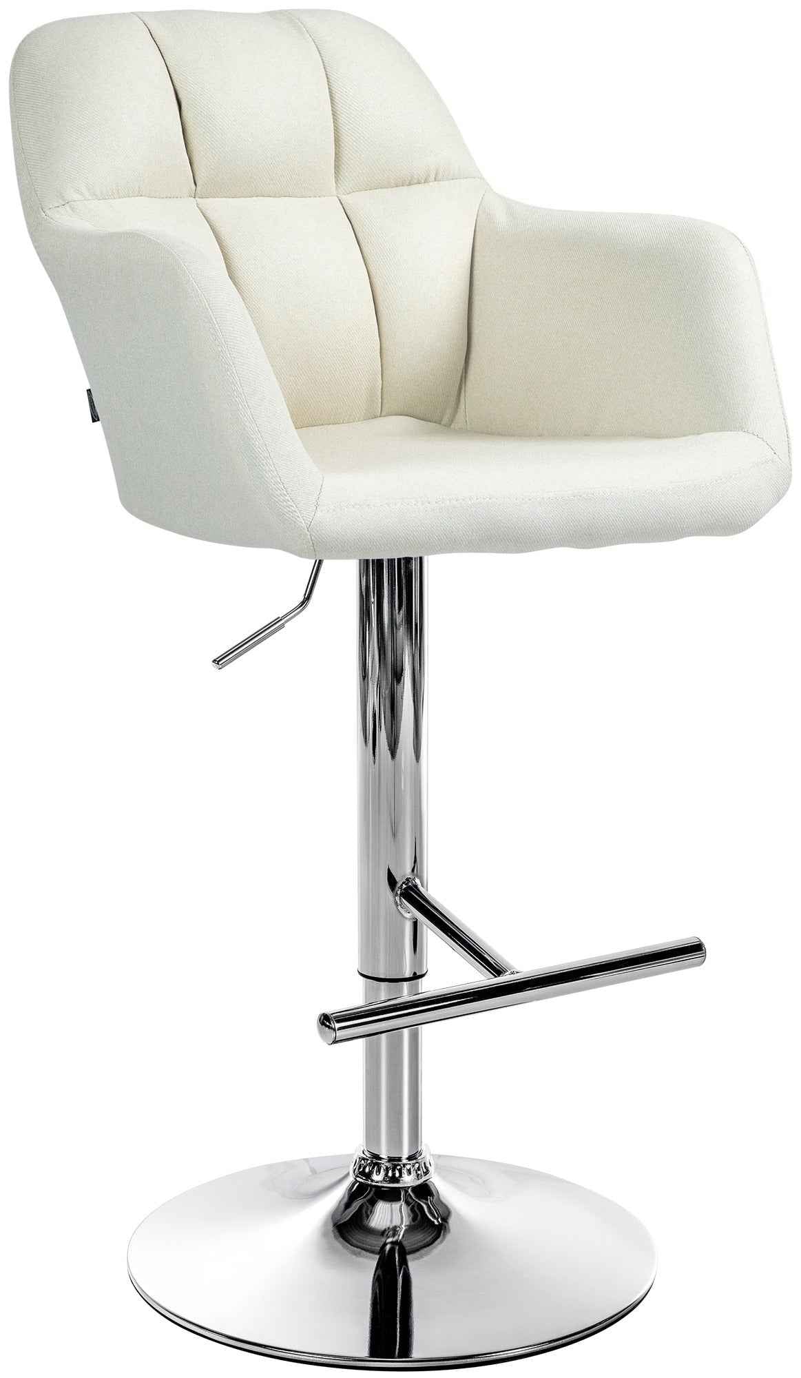 Barkruk Natoma Stof creme,Metaal in chroomoptiek creme