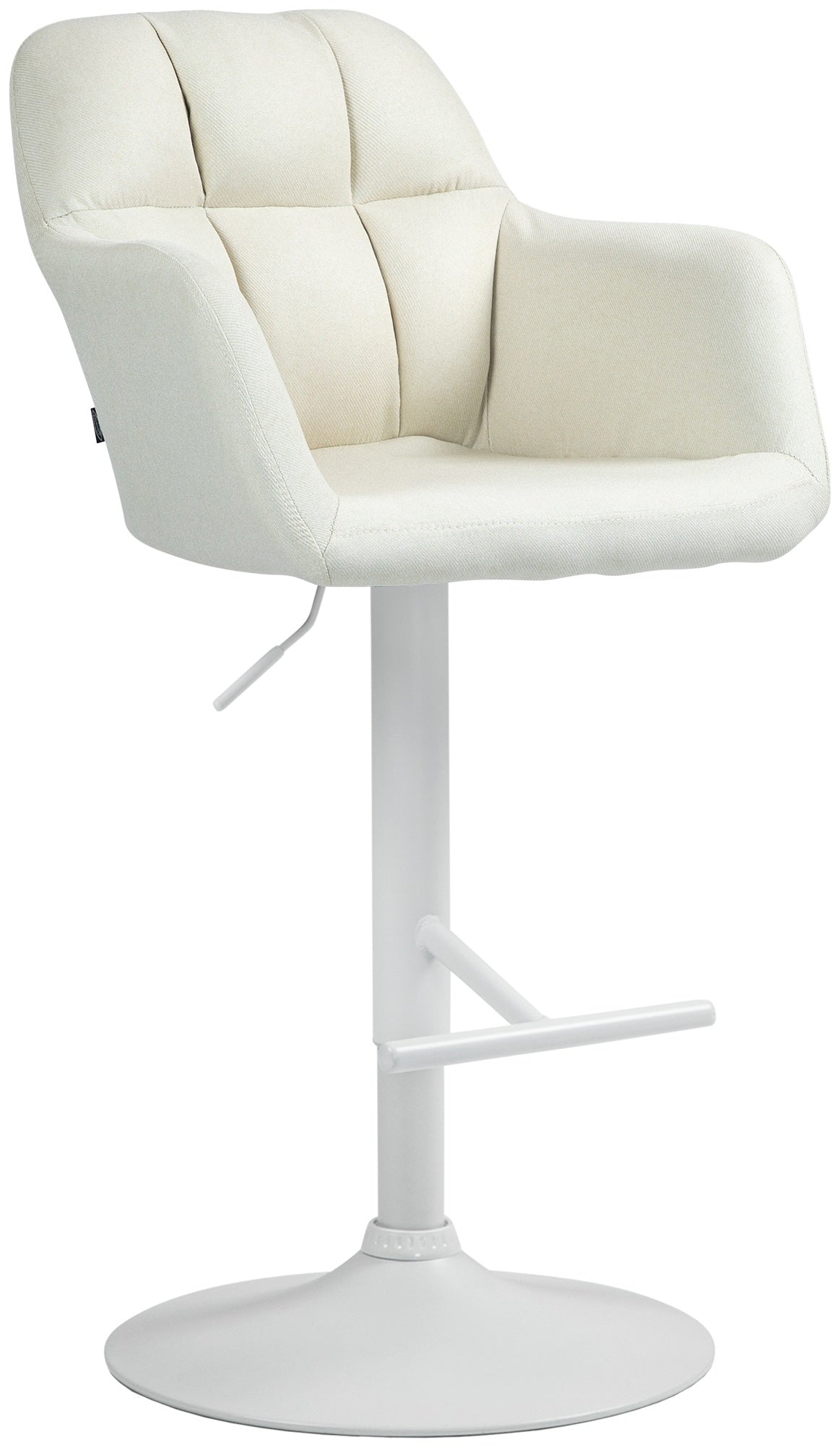 Barkruk Natoma Stof creme,Metaal mat wit creme