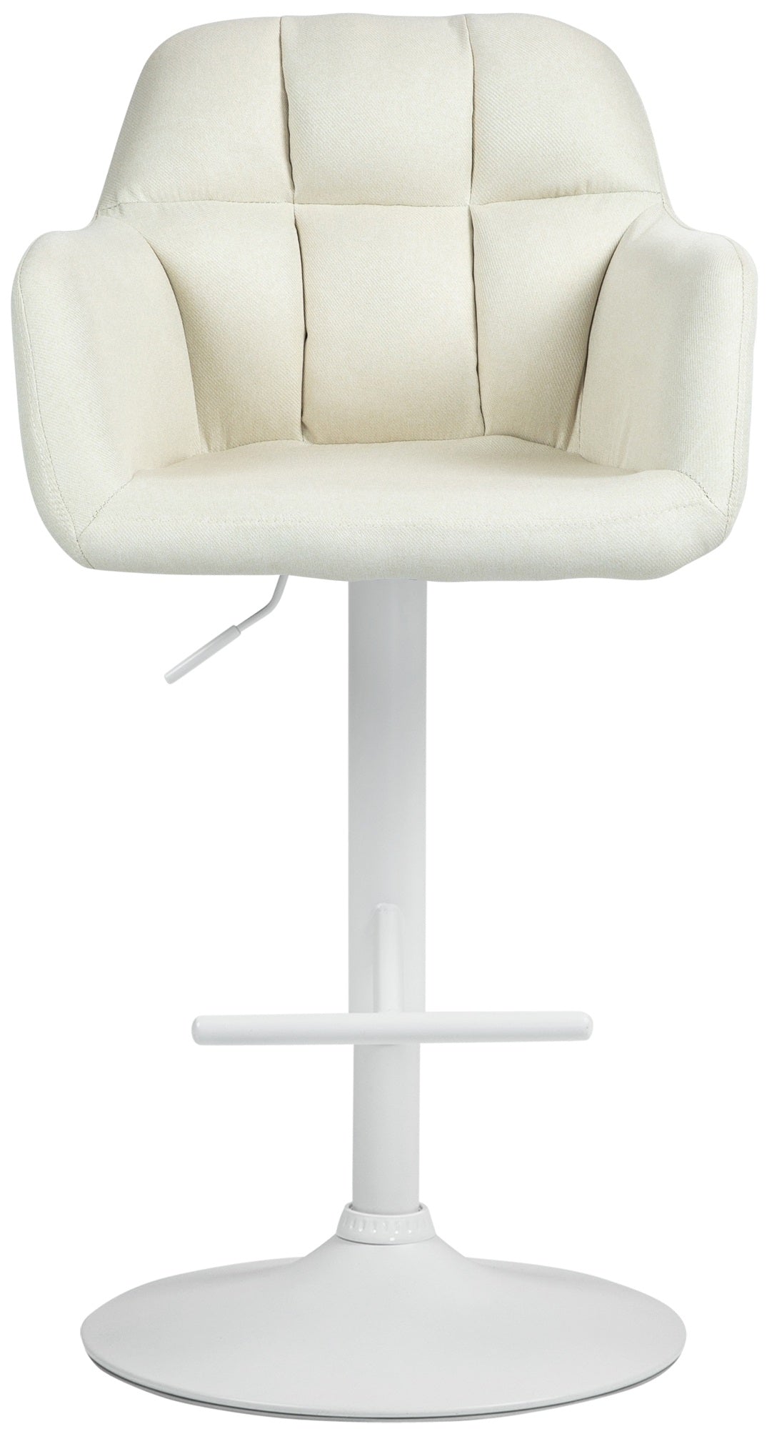 Barkruk Natoma Stof creme,Metaal mat wit creme