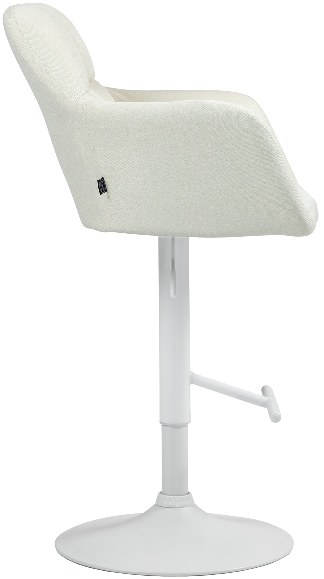 Barkruk Natoma Stof creme,Metaal mat wit creme