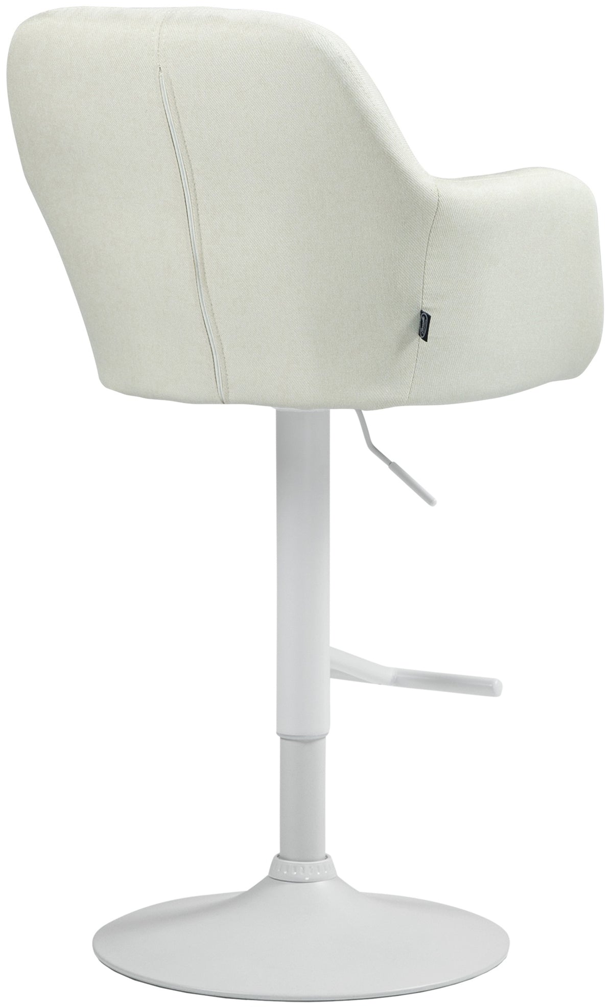 Barkruk Natoma Stof creme,Metaal mat wit creme