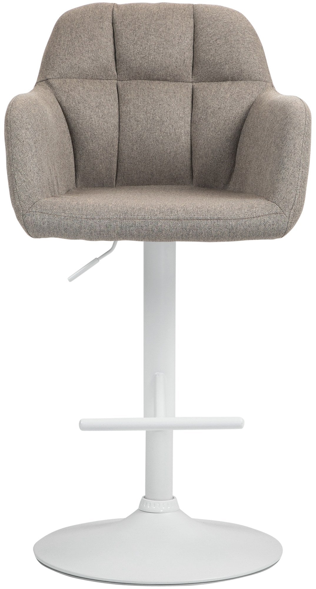 Barkruk Natoma Stof taupe,Metaal mat wit taupe