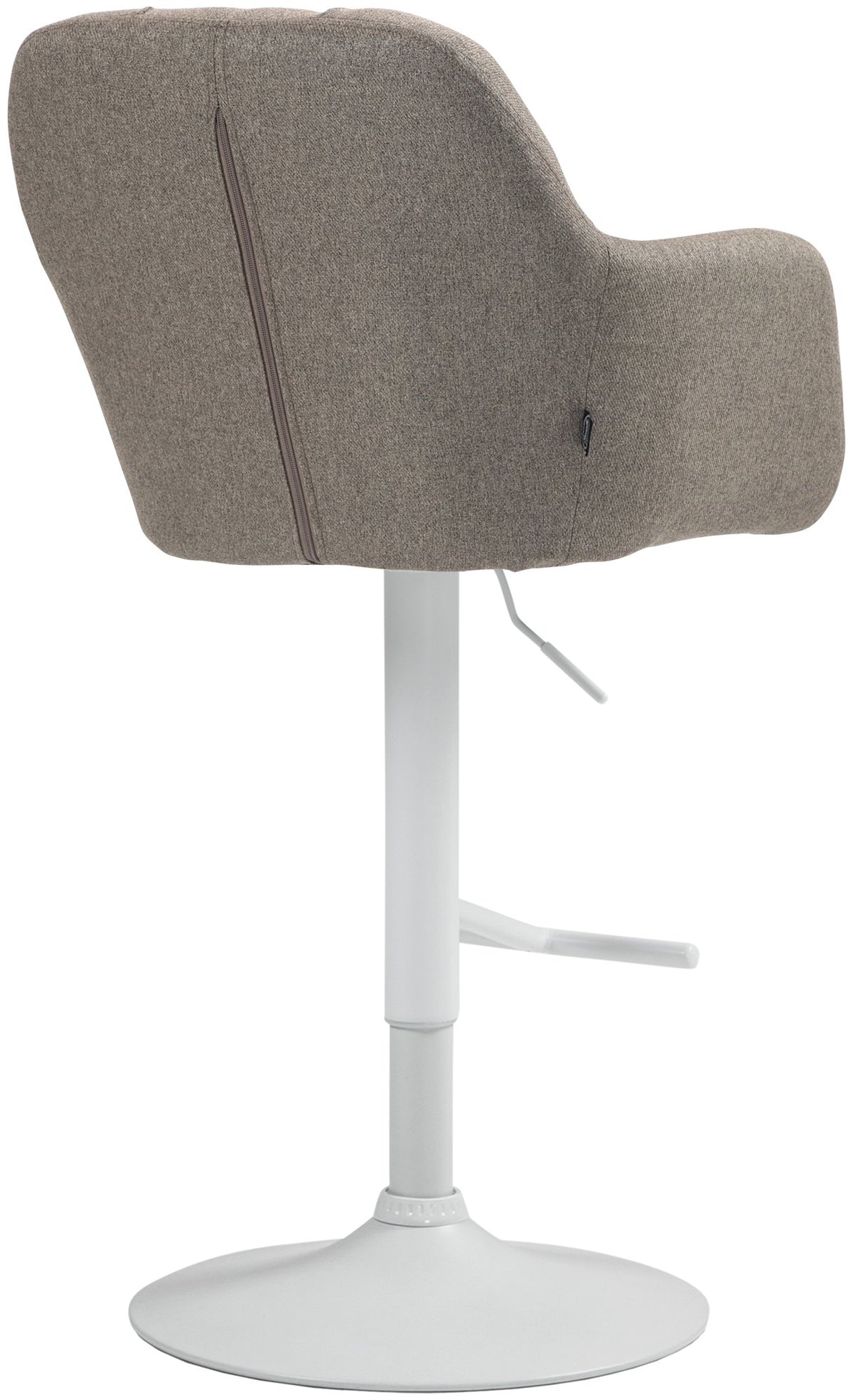 Barkruk Natoma Stof taupe,Metaal mat wit taupe