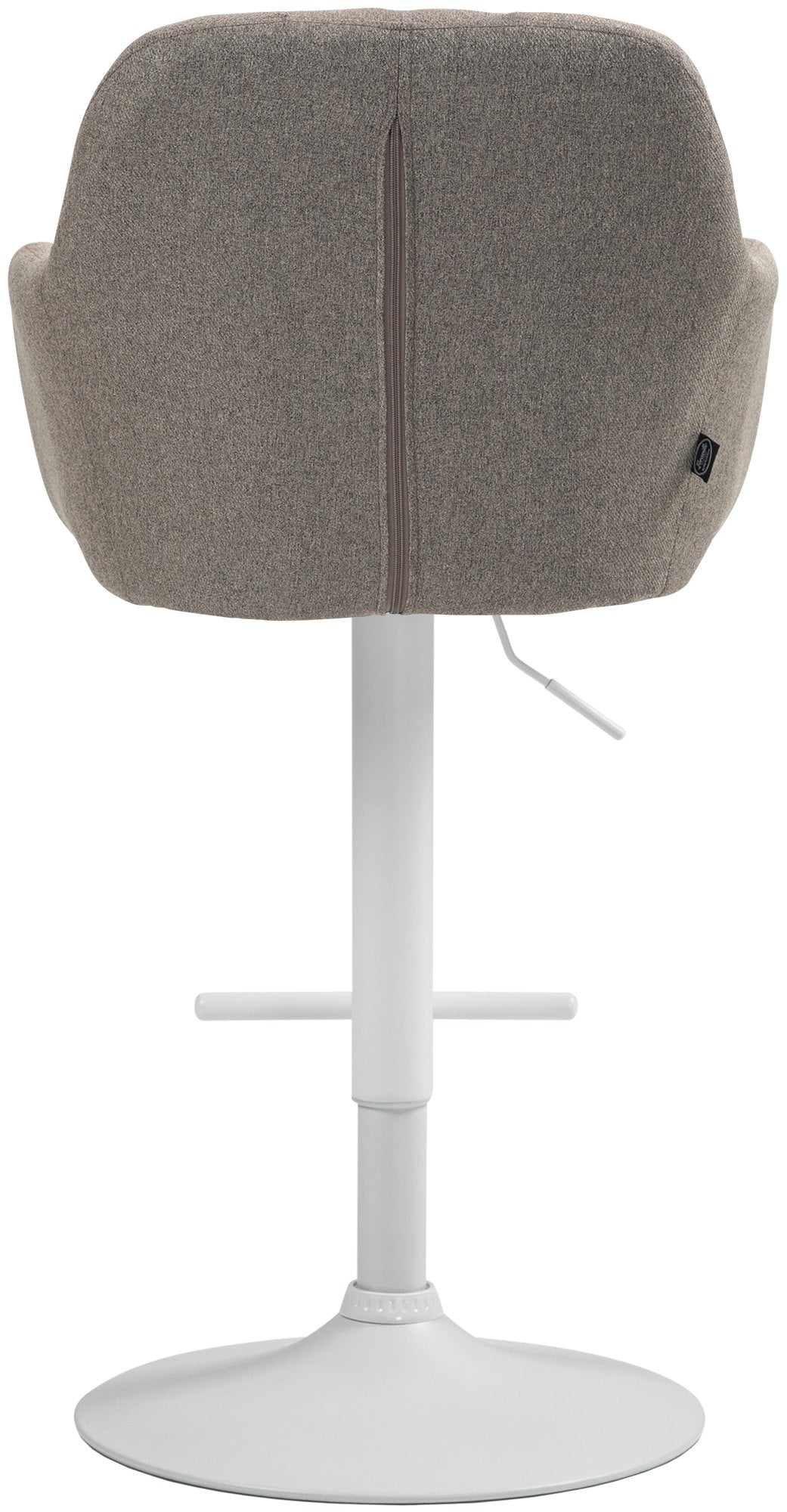 Barkruk Natoma Stof taupe,Metaal mat wit taupe