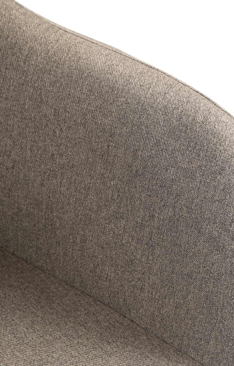 Barkruk Natoma Stof taupe,Metaal mat wit taupe