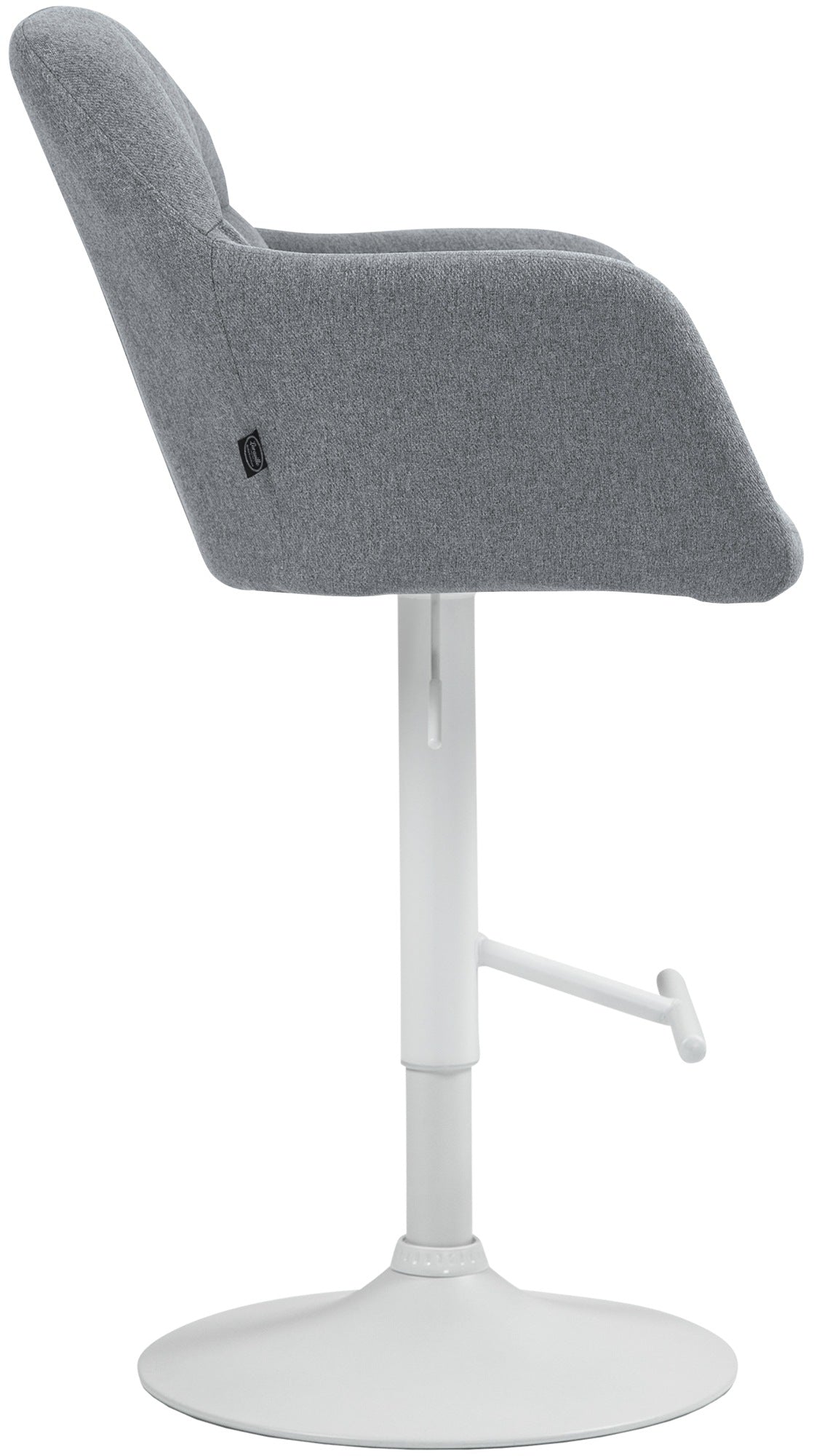 Barkruk Natoma Stof grijs,Metaal mat wit grau