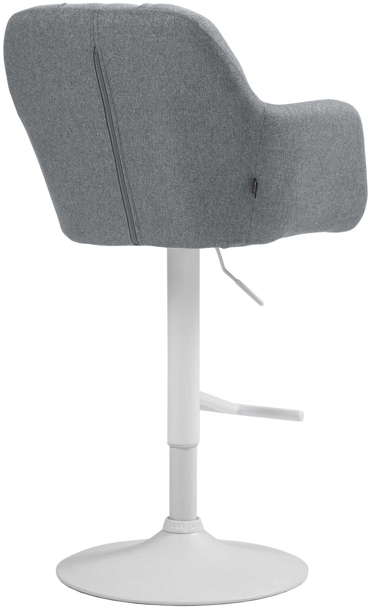 Barkruk Natoma Stof grijs,Metaal mat wit grau