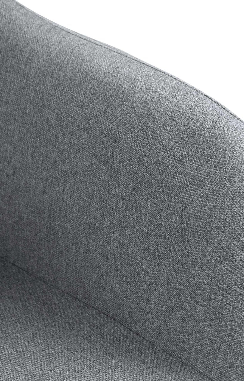 Barkruk Natoma Stof grijs,Metaal mat wit grau