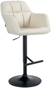 Barkruk Natoma kunstleer creme,Metaal mat zwart creme