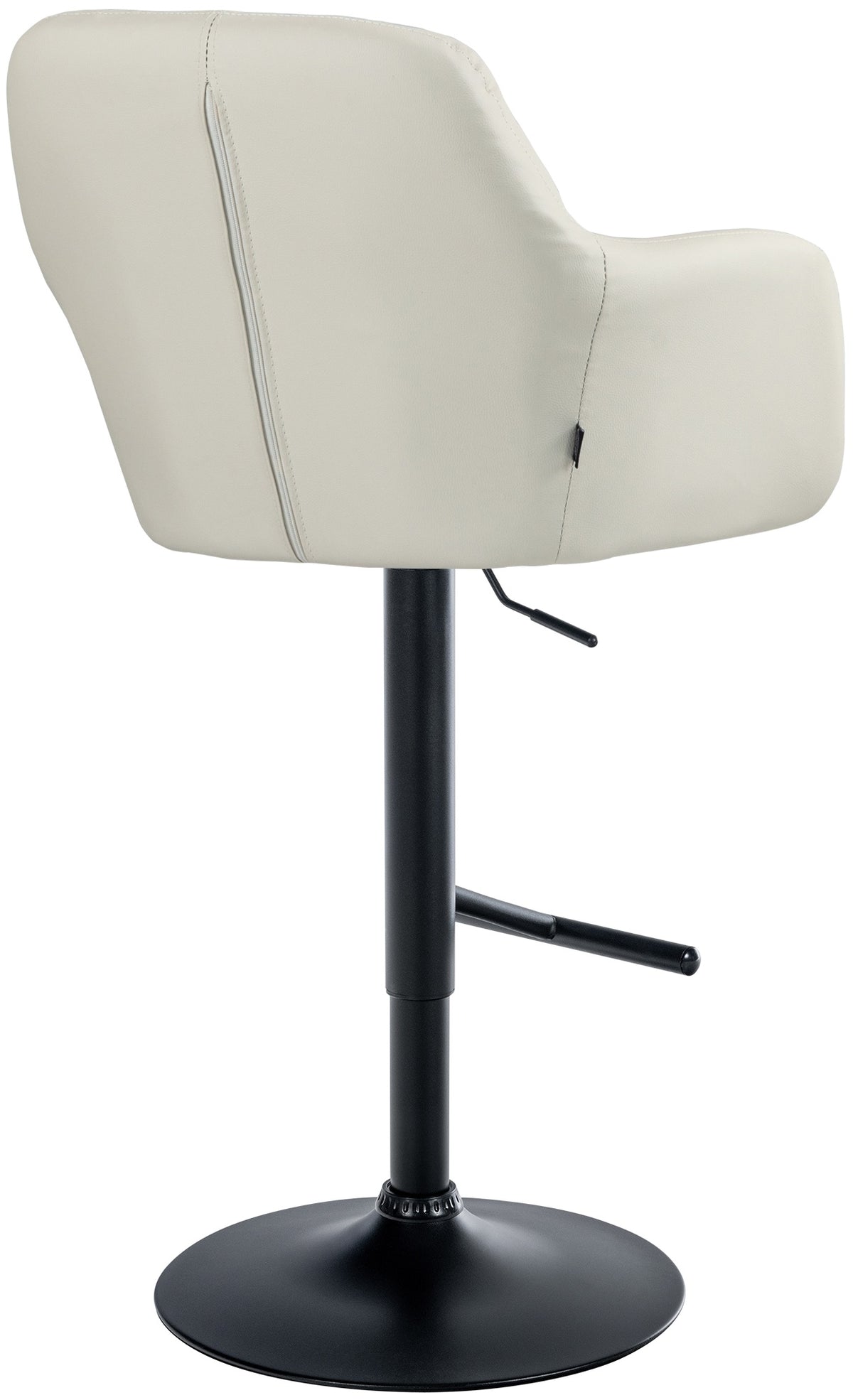 Barkruk Natoma kunstleer creme,Metaal mat zwart creme