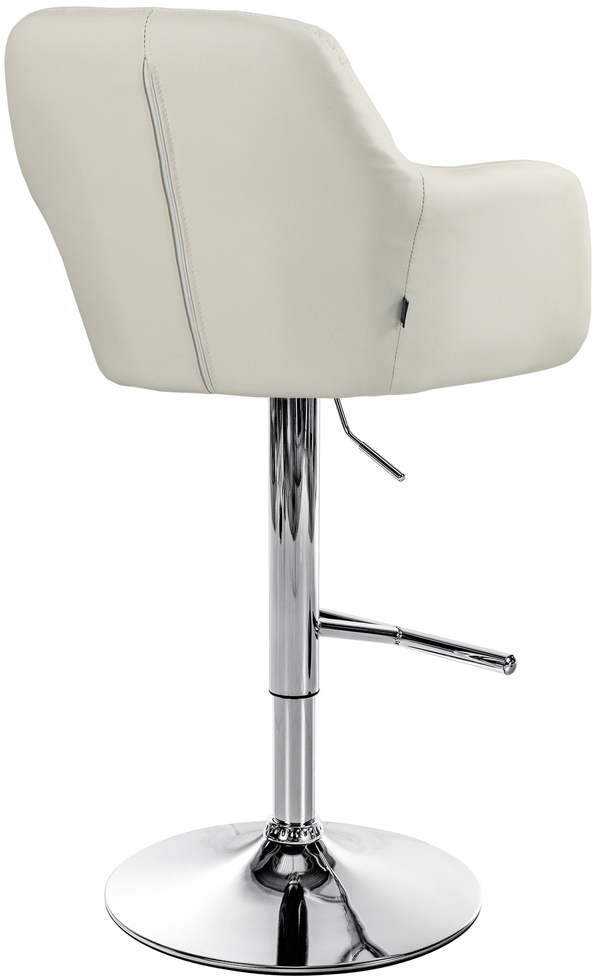 Barkruk Natoma kunstleer creme,Metaal in chroomoptiek creme