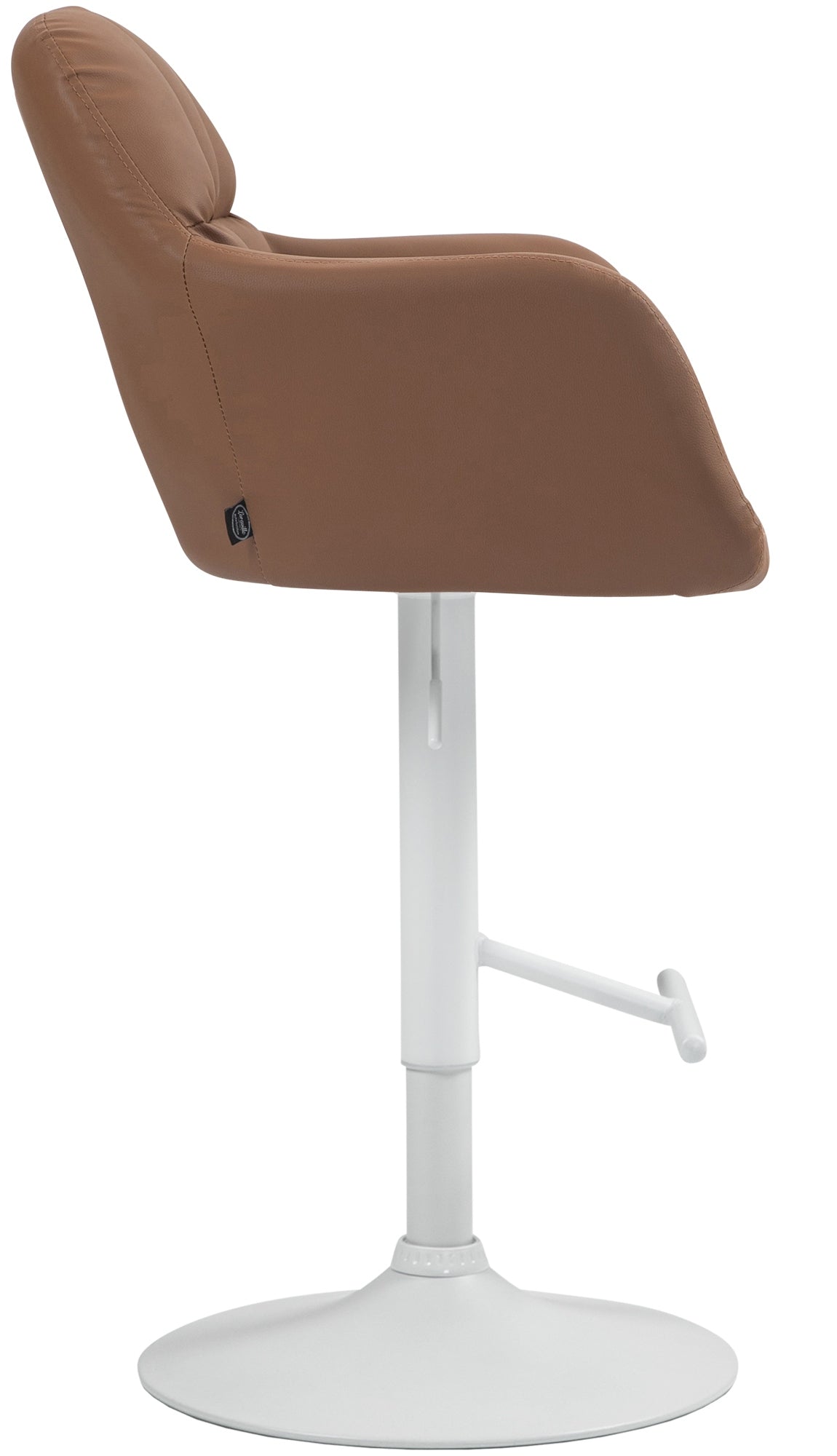 Barkruk Natoma kunstleer licht bruin,Metaal mat wit hellbraun