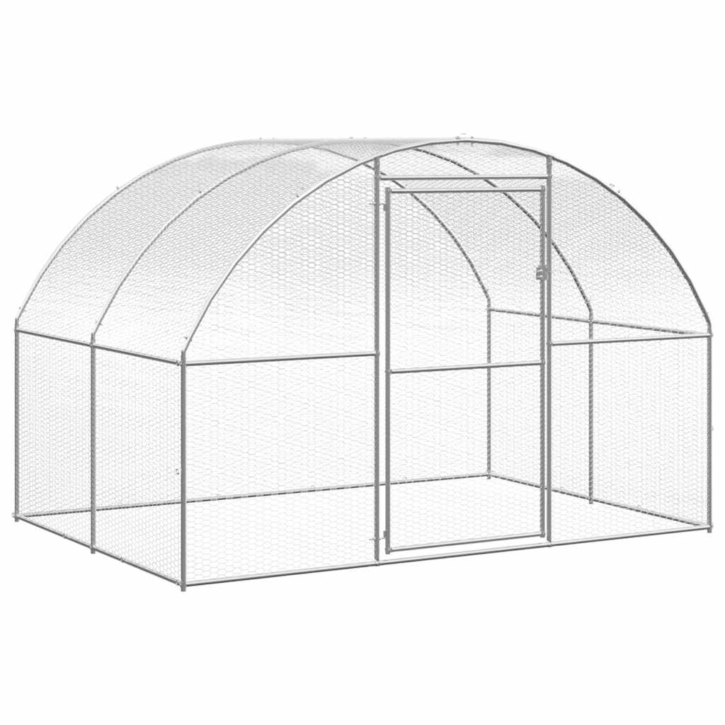 vidaXL Kippenren 3x8x2 m gegalvaniseerd staal - Aashly
