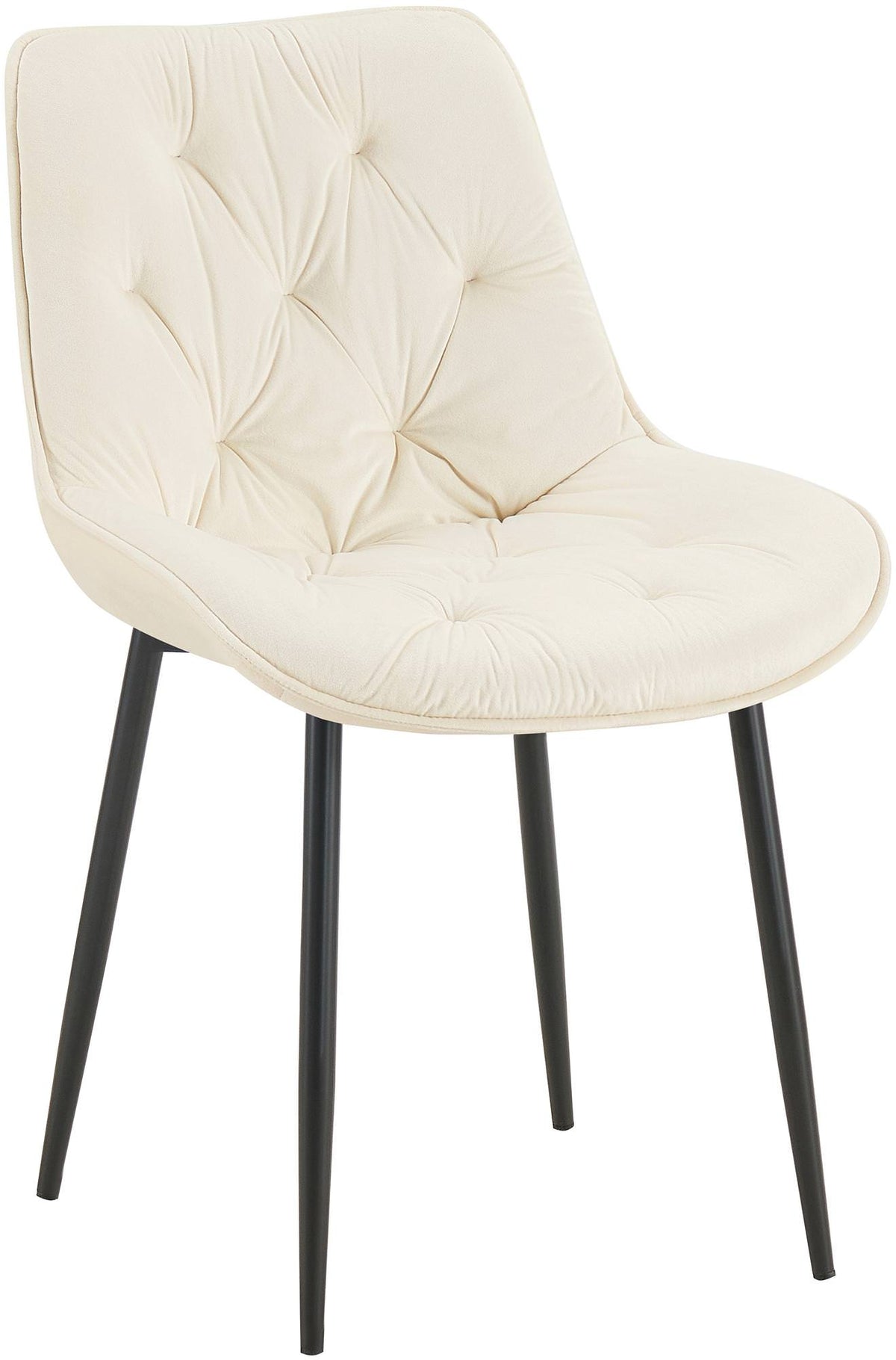 Eetkamerstoel Wallace fluweel creme creme