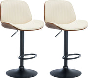 Set van 2 barkrukken Nova kunstleer walnoot/creme walnuss/creme