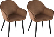 Set van 2 eetkamerstoelen Boise fluweel bruin braun