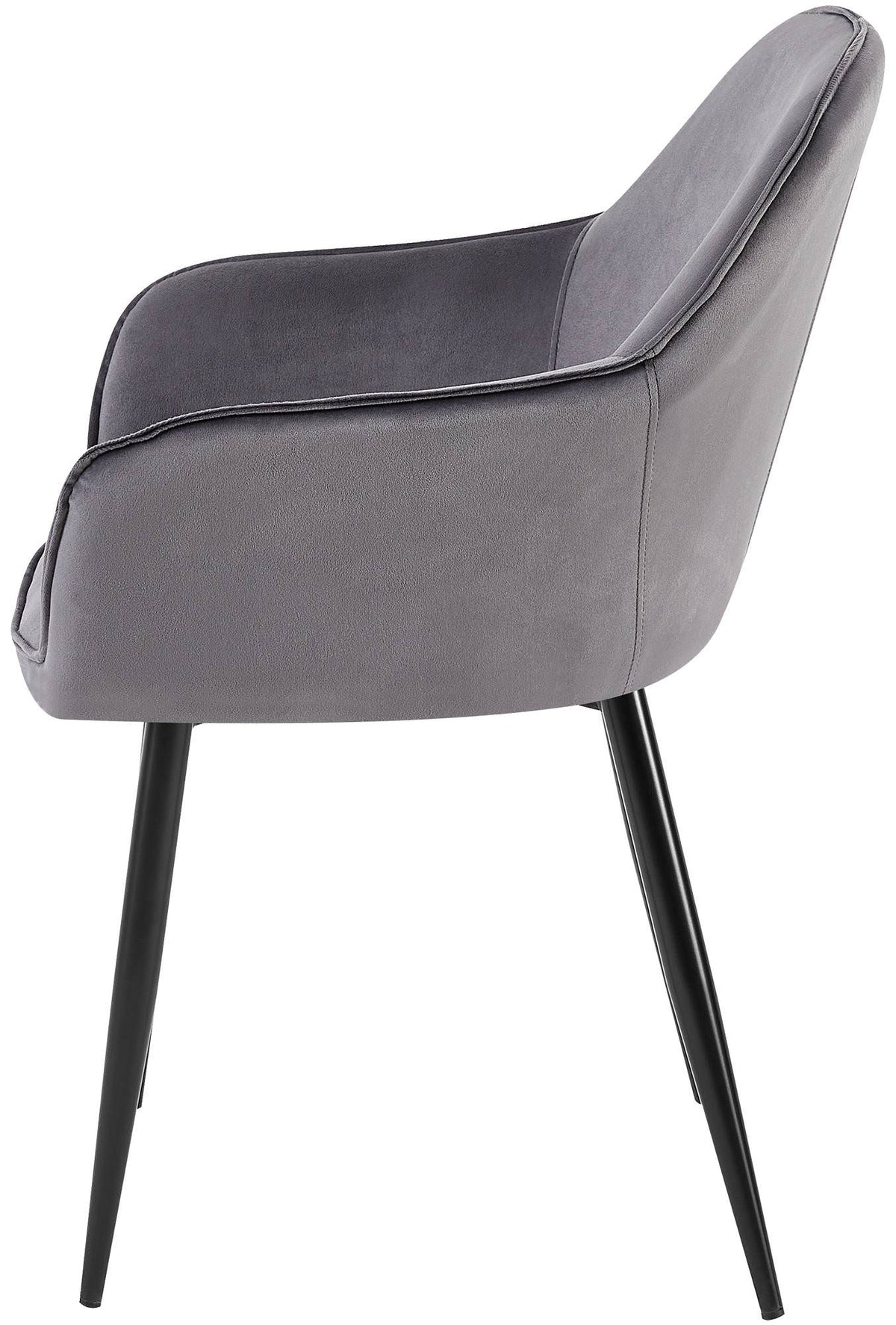 Set van 2 eetkamerstoelen Boise fluweel donkergrijs dunkelgrau