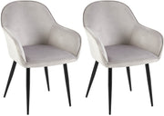 Set van 2 eetkamerstoelen Boise fluweel grijs grau