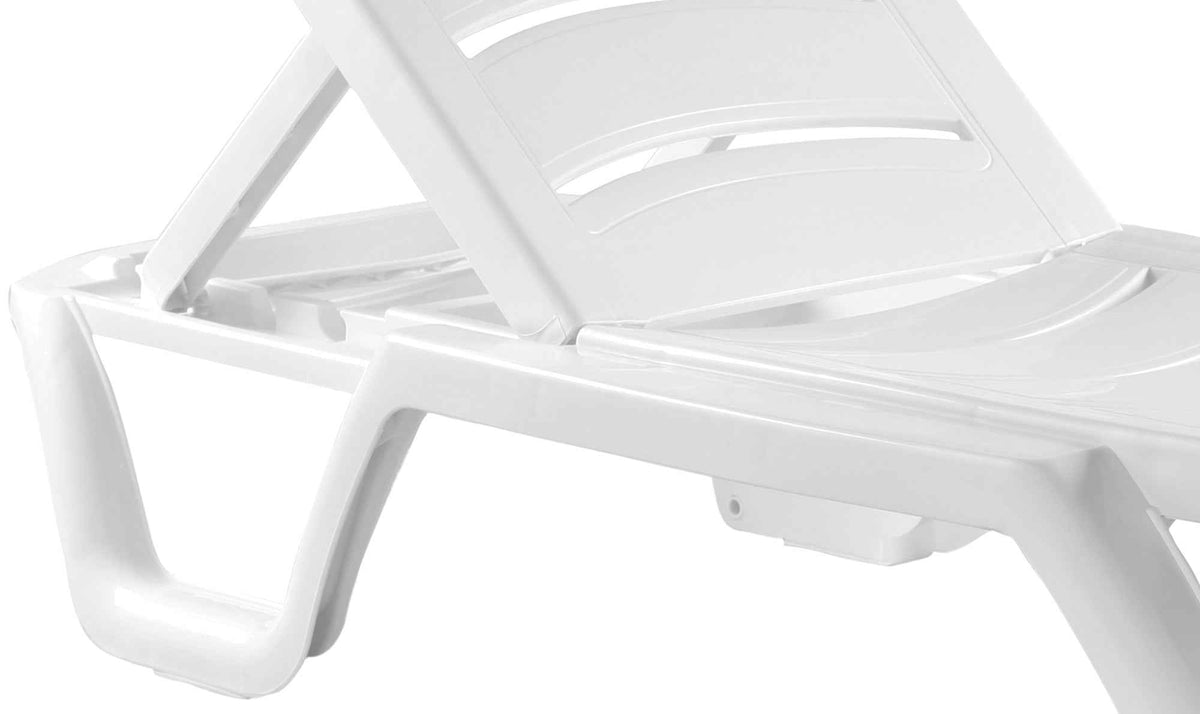 Set van 4 ligstoelen Bahama wit weiß