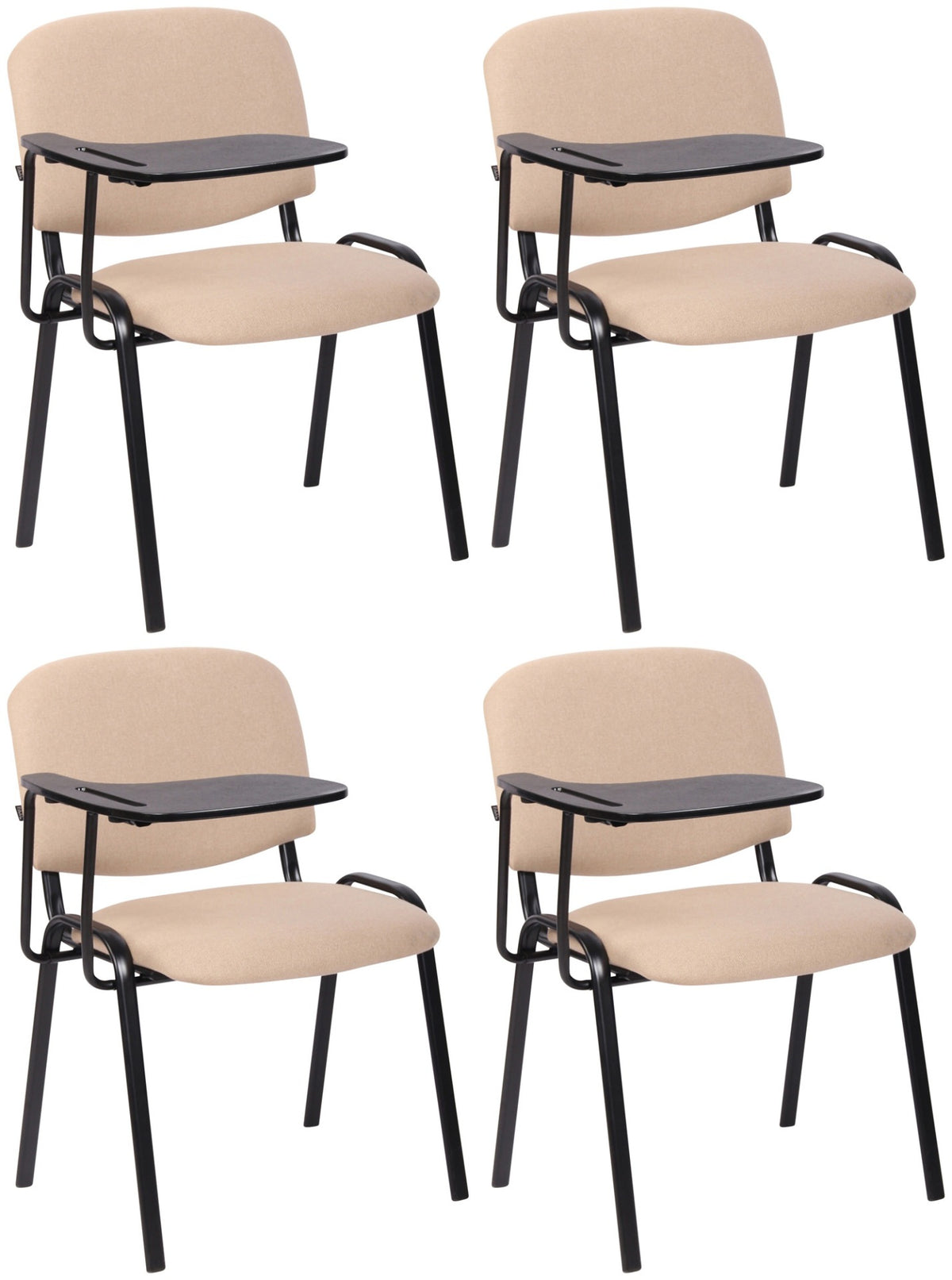 Set van 4 stoelen Ken met klaptafel Stof creme creme
