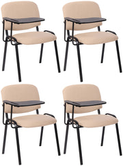 Set van 4 stoelen Ken met klaptafel Stof creme creme