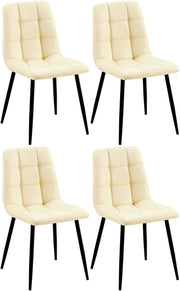 Set van 4 eetkamerstoelen Antibes kunstleer creme creme