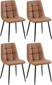 Set van 4 eetkamerstoelen Antibes kunstleer donkerbruin dunkelbraun