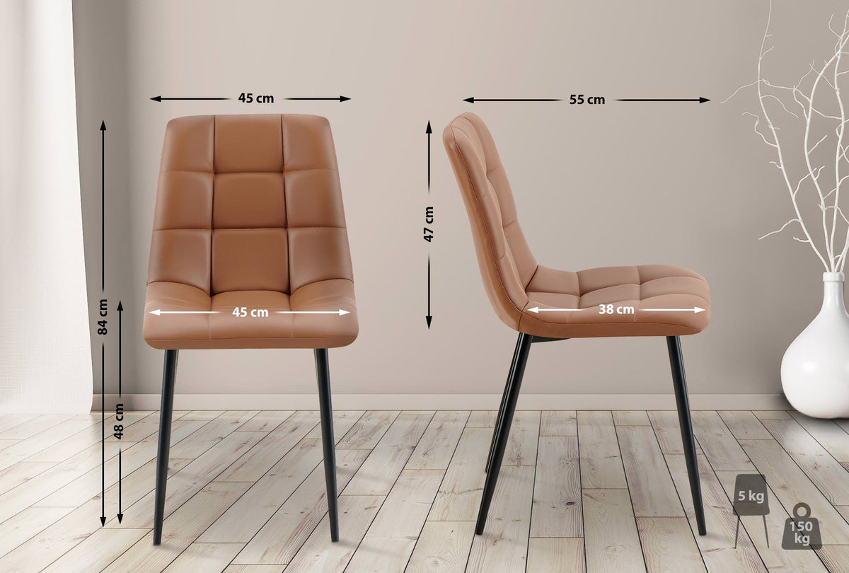 Set van 4 eetkamerstoelen Antibes kunstleer donkerbruin dunkelbraun