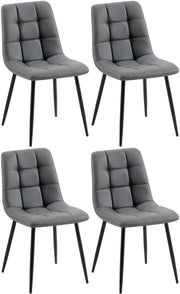 Set van 4 eetkamerstoelen Antibes kunstleer donkergrijs dunkelgrau