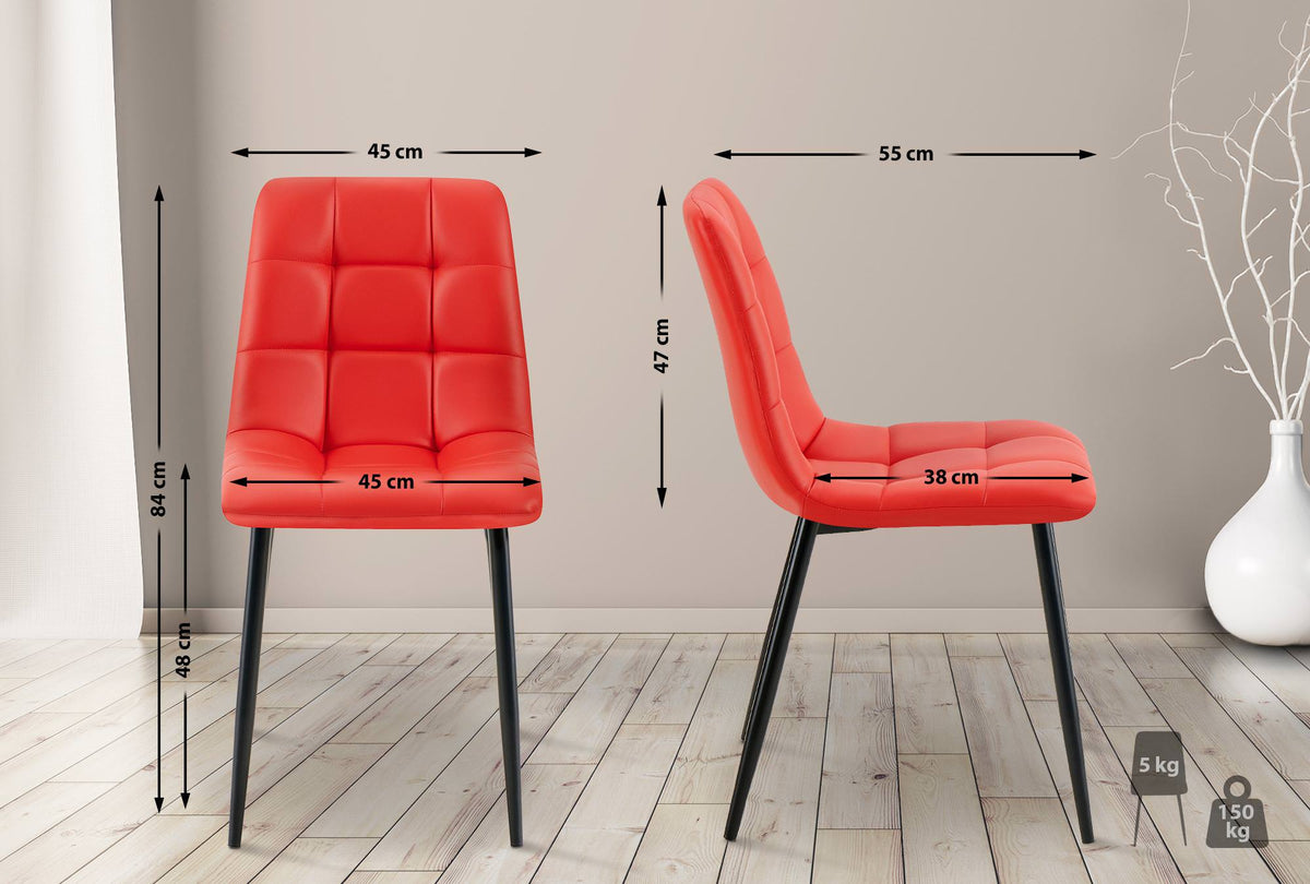 Set van 4 eetkamerstoelen Antibes kunstleer rood rot